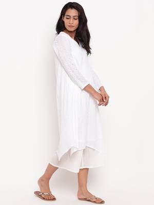 White Schiffli Kurta 3
