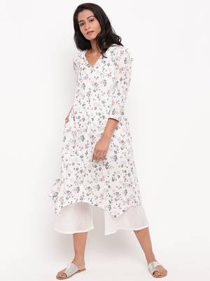Multi Floral Asymmetric Hem Kurta 1