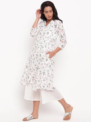 Multi Floral Asymmetric Hem Kurta 2