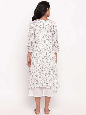 Multi Floral Asymmetric Hem Kurta 4