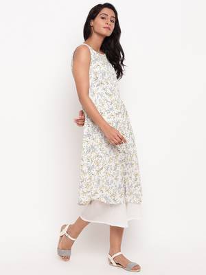 Yellow Floral Pleats Kurta 3