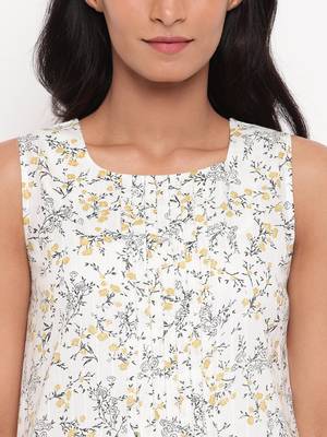 Yellow Floral Pleats Kurta 5