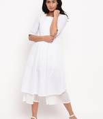White Blue Dobby Pleats Kurta