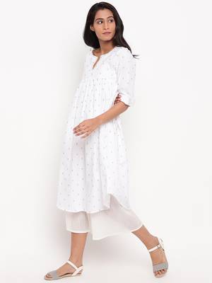 White Black-Red Dobby Kurta 2