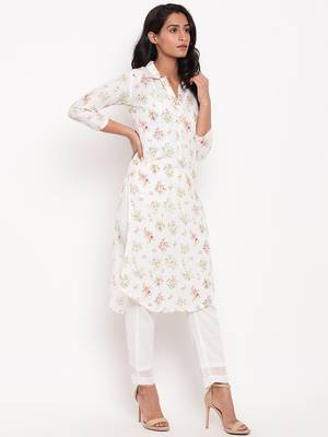 Multi Floral Collar Slit Kurta 3