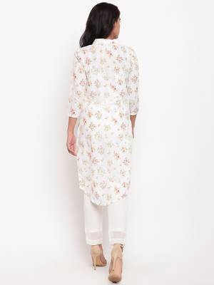 Multi Floral Collar Slit Kurta 4