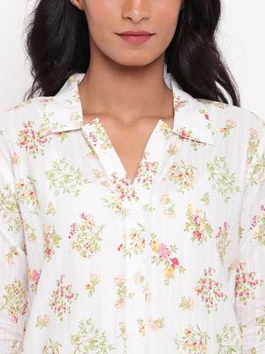 Multi Floral Collar Slit Kurta 5