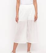 White Crinkled Palazzo