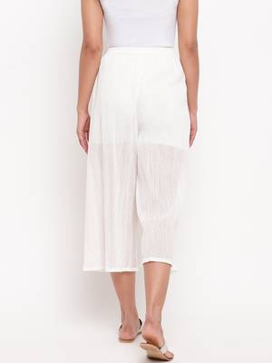 White Crinkled Palazzo 4