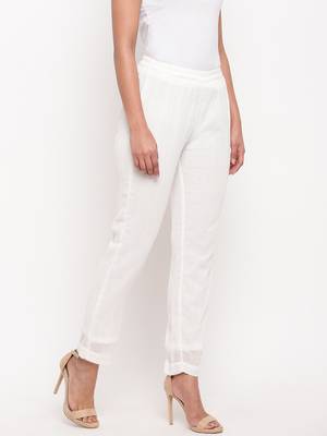 White Crinkled Pant 3