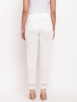 White Crinkled Pant 4