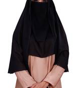 Plain 3 Layer Hijab Style Diamond Georgette Casual Wear Niqab Veil Scarf For Women