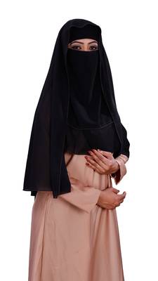 Plain 3 Layer Hijab Style Diamond Georgette Casual Wear Niqab Veil Scarf For Women 5