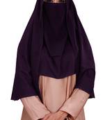 Plain 3 Layer Hijab Style Diamond Georgette Arabian Niqab Veil Scarf For Women