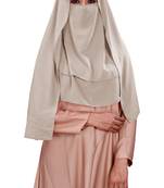 Plain 3 Layer Hijab Style Diamond Georgette Arabian Niqab Veil Scarf For Women