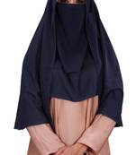 Plain 3 Layer Hijab Style Diamond Georgette Arabian Niqab Veil Scarf For Women