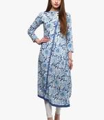 Blue printed cotton ethnic-kurtis