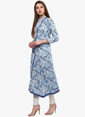 Blue printed cotton ethnic-kurtis 2