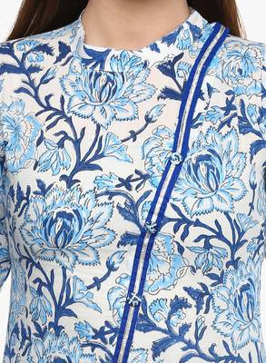 Blue printed cotton ethnic-kurtis 5