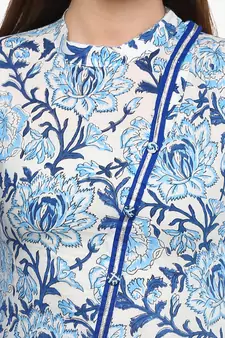 Blue printed cotton ethnic-kurtis