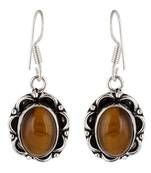 brown quartz earrings
