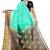 Turquoise woven art silk saree with blouse