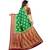 Light green woven art silk saree with blouse