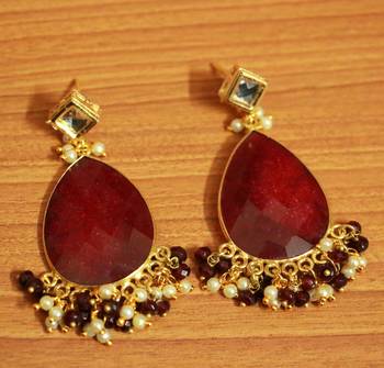 Maroon Earrings 2