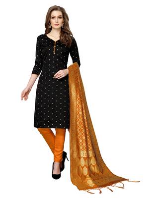 Black jacquard silk blend salwar 1