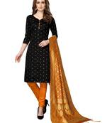 Black jacquard silk blend salwar