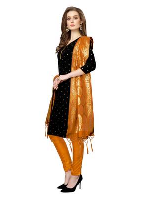 Black jacquard silk blend salwar 2