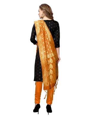Black jacquard silk blend salwar 4