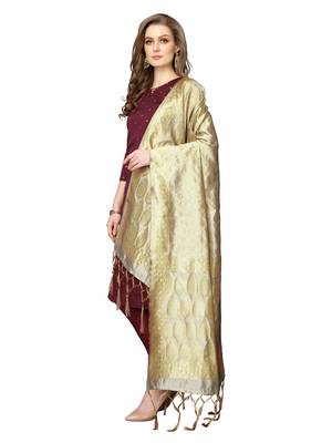 Maroon jacquard silk blend salwar 2