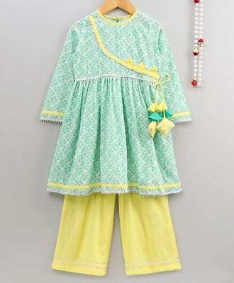 Pure Cotton Anarkali With Palazzo Set 1