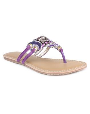 Purple synthetic Beautiful and comfortable flats 2