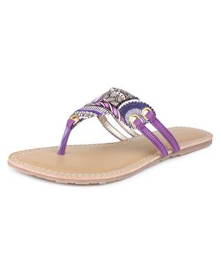 Purple synthetic Beautiful and comfortable flats 3