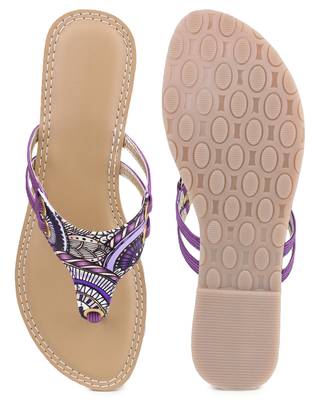 Purple synthetic Beautiful and comfortable flats 5
