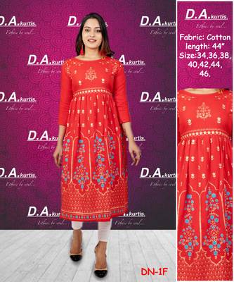 Light Red Printed Kurta 5