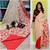 Cream Red Soft Mulmul Cotton Saree with Blouse Piece