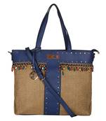 Esbeda Blue Color BIG Size Jute tote-bags For Women