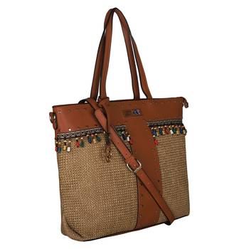Esbeda Brown Color BIG Size Jute tote-bags For Women 2