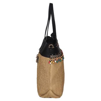 Esbeda Black Color BIG Size Jute tote-bags For Women 4