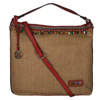 Esbeda Red Color BIG Size Jute tote-bags For Women 1