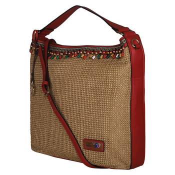 Esbeda Red Color BIG Size Jute tote-bags For Women 3