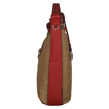 Esbeda Red Color BIG Size Jute tote-bags For Women 4