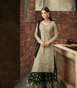Light Green embroidered georgette semi stitched salwar with dupatta