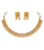 Gold pearl necklace-sets