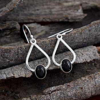 Black Onyx 925 Sterling Silver Earrings 2