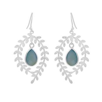 Blue Chalcedony 925 Sterling Silver Earrings 1