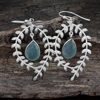 Blue Chalcedony 925 Sterling Silver Earrings 2